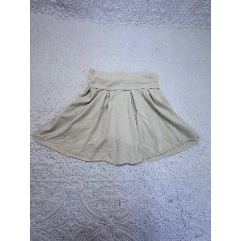 Chelsea & Violet Beige Pleated Skort Shorts Cotton Blend Raw Hem V6636DWD S